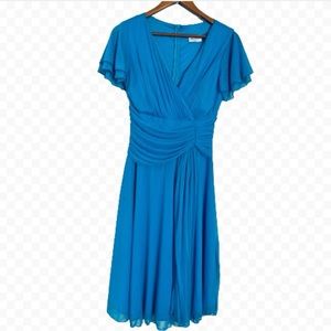 Vintage 90s Rory dress blue midi party dress Size L